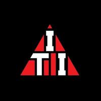 iti design de logotipo de letra triângulo com forma de triângulo. monograma de design de logotipo de triângulo iti. modelo de logotipo de vetor de triângulo iti com cor vermelha. logotipo triangular iti logotipo simples, elegante e luxuoso.