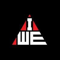 design de logotipo de letra de triângulo iwe com forma de triângulo. monograma de design de logotipo de triângulo iwe. modelo de logotipo de vetor de triângulo iwe com cor vermelha. logotipo triangular iwe logotipo simples, elegante e luxuoso.
