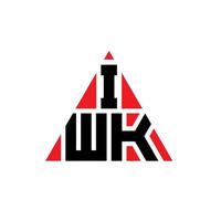 design de logotipo de letra triângulo iwk com forma de triângulo. monograma de design de logotipo de triângulo iwk. modelo de logotipo de vetor de triângulo iwk com cor vermelha. logotipo triangular iwk logotipo simples, elegante e luxuoso.