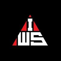 design de logotipo de letra triângulo iws com forma de triângulo. monograma de design de logotipo de triângulo iws. modelo de logotipo de vetor de triângulo iws com cor vermelha. logotipo triangular iws logotipo simples, elegante e luxuoso.