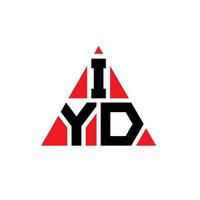 design de logotipo de letra triângulo iyd com forma de triângulo. monograma de design de logotipo de triângulo iyd. modelo de logotipo de vetor triângulo iyd com cor vermelha. logotipo triangular iyd logotipo simples, elegante e luxuoso.