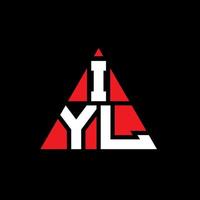 design de logotipo de letra triângulo iyl com forma de triângulo. monograma de design de logotipo de triângulo iyl. modelo de logotipo de vetor de triângulo iyl com cor vermelha. logotipo triangular iyl logotipo simples, elegante e luxuoso.