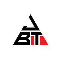 design de logotipo de letra de triângulo jbt com forma de triângulo. monograma de design de logotipo de triângulo jbt. modelo de logotipo de vetor jbt triângulo com cor vermelha. logotipo triangular jbt logotipo simples, elegante e luxuoso.