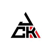 design de logotipo de letra de triângulo jck com forma de triângulo. monograma de design de logotipo de triângulo jck. modelo de logotipo de vetor jck triângulo com cor vermelha. logotipo triangular jck logotipo simples, elegante e luxuoso.