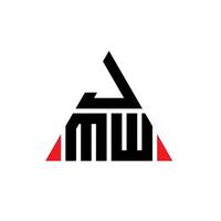 design de logotipo de letra de triângulo jmw com forma de triângulo. monograma de design de logotipo de triângulo jmw. modelo de logotipo de vetor jmw triângulo com cor vermelha. logotipo triangular jmw logotipo simples, elegante e luxuoso.