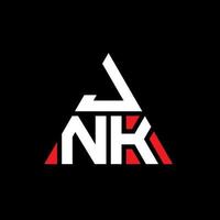 jnk design de logotipo de letra triângulo com forma de triângulo. monograma de design de logotipo de triângulo jnk. modelo de logotipo de vetor jnk triângulo com cor vermelha. jnk logotipo triangular logotipo simples, elegante e luxuoso.