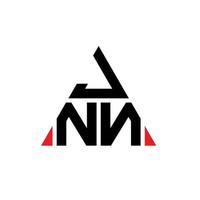 design de logotipo de carta triângulo jnn com forma de triângulo. monograma de design de logotipo de triângulo jnn. modelo de logotipo de vetor jnn triângulo com cor vermelha. logotipo triangular jnn logotipo simples, elegante e luxuoso.