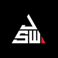 jsw design de logotipo de letra de triângulo com forma de triângulo. monograma de design de logotipo de triângulo jsw. modelo de logotipo de vetor de triângulo jsw com cor vermelha. jsw logotipo triangular logotipo simples, elegante e luxuoso.