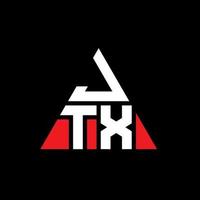 design de logotipo de letra de triângulo jtx com forma de triângulo. monograma de design de logotipo de triângulo jtx. modelo de logotipo de vetor de triângulo jtx com cor vermelha. logotipo triangular jtx logotipo simples, elegante e luxuoso.