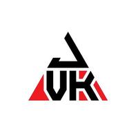 design de logotipo de letra de triângulo jvk com forma de triângulo. monograma de design de logotipo de triângulo jvk. modelo de logotipo de vetor de triângulo jvk com cor vermelha. logotipo triangular jvk logotipo simples, elegante e luxuoso.