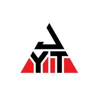 design de logotipo de letra de triângulo jyt com forma de triângulo. monograma de design de logotipo de triângulo jyt. modelo de logotipo de vetor jyt triângulo com cor vermelha. jyt logotipo triangular logotipo simples, elegante e luxuoso.