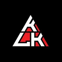 klk design de logotipo de letra de triângulo com forma de triângulo. klk triângulo logotipo design monograma. modelo de logotipo de vetor de triângulo klk com cor vermelha. klk logotipo triangular logotipo simples, elegante e luxuoso.