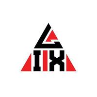 lix design de logotipo de letra de triângulo com forma de triângulo. monograma de design de logotipo de triângulo lix. modelo de logotipo de vetor de triângulo lix com cor vermelha. lix logotipo triangular logotipo simples, elegante e luxuoso.