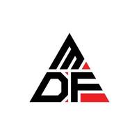 design de logotipo de letra triângulo mdf com forma de triângulo. monograma de design de logotipo de triângulo mdf. modelo de logotipo de vetor de triângulo mdf com cor vermelha. logotipo triangular mdf logotipo simples, elegante e luxuoso.