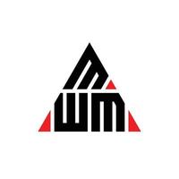 design de logotipo de letra de triângulo mwm com forma de triângulo. monograma de design de logotipo de triângulo mwm. modelo de logotipo de vetor de triângulo mwm com cor vermelha. logotipo triangular mwm logotipo simples, elegante e luxuoso.