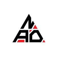 nao design de logotipo de carta de triângulo com forma de triângulo. monograma de design de logotipo nao triângulo. modelo de logotipo de vetor nao triângulo com cor vermelha. nao logotipo triangular logotipo simples, elegante e luxuoso.