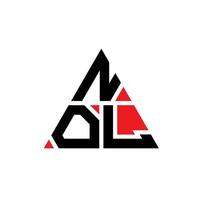 design de logotipo de letra triângulo nol com forma de triângulo. monograma de design de logotipo de triângulo nol. modelo de logotipo de vetor nol triângulo com cor vermelha. nol logotipo triangular logotipo simples, elegante e luxuoso.