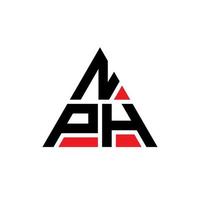 design de logotipo de letra de triângulo nph com forma de triângulo. monograma de design de logotipo de triângulo nph. modelo de logotipo de vetor de triângulo nph com cor vermelha. nph logotipo triangular logotipo simples, elegante e luxuoso.