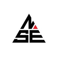 design de logotipo de letra triângulo nse com forma de triângulo. monograma de design de logotipo de triângulo nse. modelo de logotipo de vetor triângulo nse com cor vermelha. logotipo triangular nse logotipo simples, elegante e luxuoso.