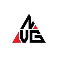 design de logotipo de letra de triângulo nvg com forma de triângulo. monograma de design de logotipo de triângulo nvg. modelo de logotipo de vetor de triângulo nvg com cor vermelha. logotipo triangular nvg logotipo simples, elegante e luxuoso.