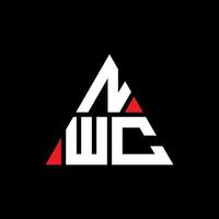 design de logotipo de letra de triângulo nwc com forma de triângulo. monograma de design de logotipo de triângulo nwc. modelo de logotipo de vetor de triângulo nwc com cor vermelha. logotipo triangular nwc logotipo simples, elegante e luxuoso.