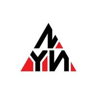 design de logotipo de letra triângulo nyn com forma de triângulo. monograma de design de logotipo de triângulo nyn. modelo de logotipo de vetor nyn triângulo com cor vermelha. nyn logotipo triangular logotipo simples, elegante e luxuoso.