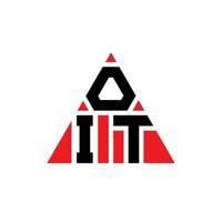 design de logotipo de letra triângulo oit com forma de triângulo. monograma de design de logotipo de triângulo oit. modelo de logotipo de vetor de triângulo oit com cor vermelha. oit logotipo triangular logotipo simples, elegante e luxuoso.