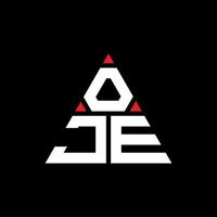 design de logotipo de carta triângulo oje com forma de triângulo. monograma de design de logotipo de triângulo oje. modelo de logotipo de vetor oje triângulo com cor vermelha. oje triangular logotipo logotipo simples, elegante e luxuoso.