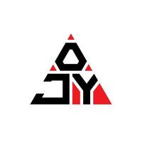 ojy design de logotipo de letra triângulo com forma de triângulo. monograma de design de logotipo de triângulo ojy. modelo de logotipo de vetor ojy triângulo com cor vermelha. ojy logotipo triangular logotipo simples, elegante e luxuoso.