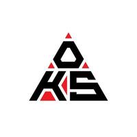 oks design de logotipo de letra de triângulo com forma de triângulo. monograma de design de logotipo de triângulo oks. modelo de logotipo de vetor de triângulo oks com cor vermelha. oks logotipo triangular logotipo simples, elegante e luxuoso.