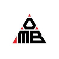 design de logotipo de letra triângulo omb com forma de triângulo. monograma de design de logotipo de triângulo omb. modelo de logotipo de vetor de triângulo omb com cor vermelha. logotipo triangular omb logotipo simples, elegante e luxuoso.