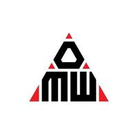 design de logotipo de letra triângulo omw com forma de triângulo. monograma de design de logotipo de triângulo omw. modelo de logotipo de vetor de triângulo omw com cor vermelha. logotipo triangular omw logotipo simples, elegante e luxuoso.