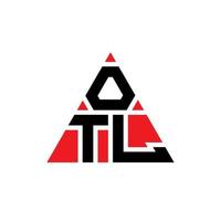 design de logotipo de letra de triângulo otl com forma de triângulo. monograma de design de logotipo de triângulo otl. modelo de logotipo de vetor otl triângulo com cor vermelha. otl logotipo triangular logotipo simples, elegante e luxuoso.