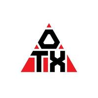 design de logotipo de letra triângulo otx com forma de triângulo. monograma de design de logotipo de triângulo otx. modelo de logotipo de vetor de triângulo otx com cor vermelha. logotipo triangular otx logotipo simples, elegante e luxuoso.