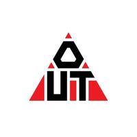 para fora o design do logotipo da letra do triângulo com forma de triângulo. monograma de design de logotipo de triângulo. modelo de logotipo de vetor triângulo com cor vermelha. logotipo triangular simples, elegante e luxuoso.