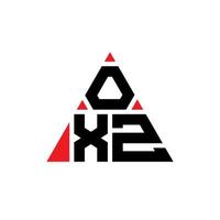 design de logotipo de letra triângulo oxz com forma de triângulo. monograma de design de logotipo de triângulo oxz. modelo de logotipo de vetor de triângulo oxz com cor vermelha. logotipo triangular oxz logotipo simples, elegante e luxuoso.