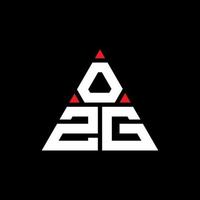 design de logotipo de letra de triângulo ozg com forma de triângulo. monograma de design de logotipo de triângulo ozg. modelo de logotipo de vetor de triângulo ozg com cor vermelha. logotipo triangular ozg logotipo simples, elegante e luxuoso.