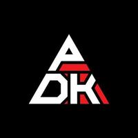 design de logotipo de letra de triângulo pdk com forma de triângulo. monograma de design de logotipo de triângulo pdk. modelo de logotipo de vetor de triângulo pdk com cor vermelha. pdk logotipo triangular logotipo simples, elegante e luxuoso.