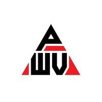 design de logotipo de letra triângulo pwv com forma de triângulo. monograma de design de logotipo de triângulo pwv. modelo de logotipo de vetor de triângulo pwv com cor vermelha. logotipo triangular pwv logotipo simples, elegante e luxuoso.