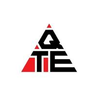 design de logotipo de letra de triângulo qte com forma de triângulo. monograma de design de logotipo de triângulo qte. modelo de logotipo de vetor de triângulo qte com cor vermelha. logotipo triangular qte logotipo simples, elegante e luxuoso.