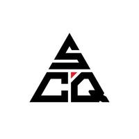 design de logotipo de letra de triângulo scq com forma de triângulo. monograma de design de logotipo de triângulo scq. modelo de logotipo de vetor de triângulo scq com cor vermelha. logotipo triangular scq logotipo simples, elegante e luxuoso.
