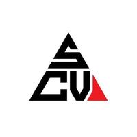 scv design de logotipo de letra de triângulo com forma de triângulo. monograma de design de logotipo de triângulo scv. modelo de logotipo de vetor de triângulo scv com cor vermelha. scv logotipo triangular logotipo simples, elegante e luxuoso.