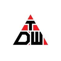 design de logotipo de letra de triângulo tdw com forma de triângulo. monograma de design de logotipo de triângulo tdw. modelo de logotipo de vetor de triângulo tdw com cor vermelha. logotipo triangular tdw logotipo simples, elegante e luxuoso.