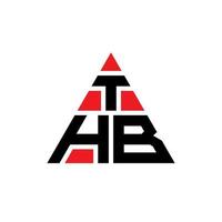 design de logotipo de letra de triângulo thb com forma de triângulo. monograma de design de logotipo de triângulo thb. modelo de logotipo de vetor de triângulo thb com cor vermelha. thb logotipo triangular logotipo simples, elegante e luxuoso.