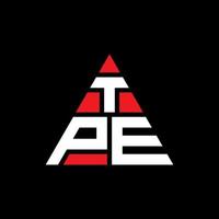 design de logotipo de letra triângulo tpe com forma de triângulo. monograma de design de logotipo de triângulo tpe. modelo de logotipo de vetor triângulo tpe com cor vermelha. tpe logotipo triangular logotipo simples, elegante e luxuoso.
