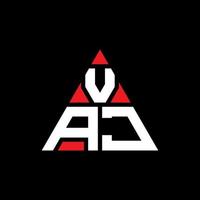 design de logotipo de letra de triângulo vaj com forma de triângulo. monograma de design de logotipo de triângulo vaj. modelo de logotipo de vetor de triângulo vaj com cor vermelha. logotipo triangular vaj logotipo simples, elegante e luxuoso.