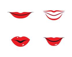 conjunto de ícones de logotipo de lábios vetor