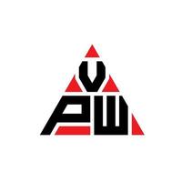 design de logotipo de letra de triângulo vpw com forma de triângulo. monograma de design de logotipo de triângulo vpw. modelo de logotipo de vetor de triângulo vpw com cor vermelha. logotipo triangular vpw logotipo simples, elegante e luxuoso.