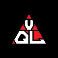 design de logotipo de letra de triângulo vql com forma de triângulo. monograma de design de logotipo de triângulo vql. modelo de logotipo de vetor de triângulo vql com cor vermelha. logotipo triangular vql logotipo simples, elegante e luxuoso.
