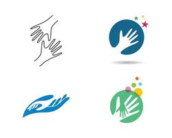 ícone de logotipo de saúde de cuidados de mão vetor